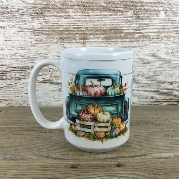 Fall Pumpkin Truck Ceramic Coffee Mug - Picture 1 of 4